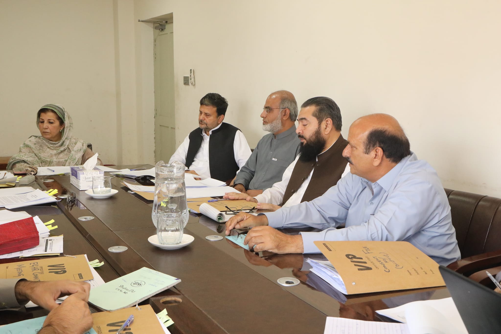 The E&HR Committee Meeting was held under the chairmanship of Madam Mossarat Qadeem in the committee room of ESEF