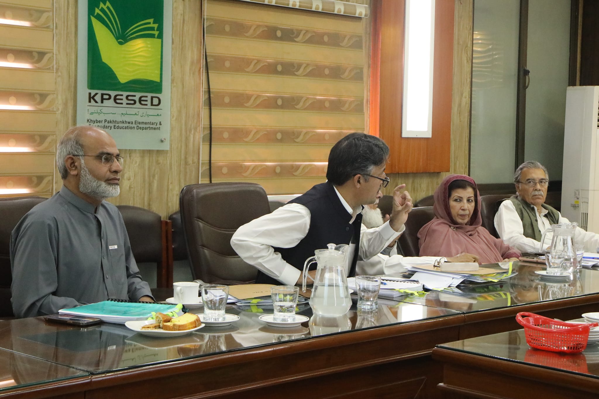 34th Pre Board of Directors Meeting held at the committee room of E&SED under the chairmanship of Advisor to Honorable Chief Minister for Elementary & Secondary Education Mr. Rehmat Salam Khattak