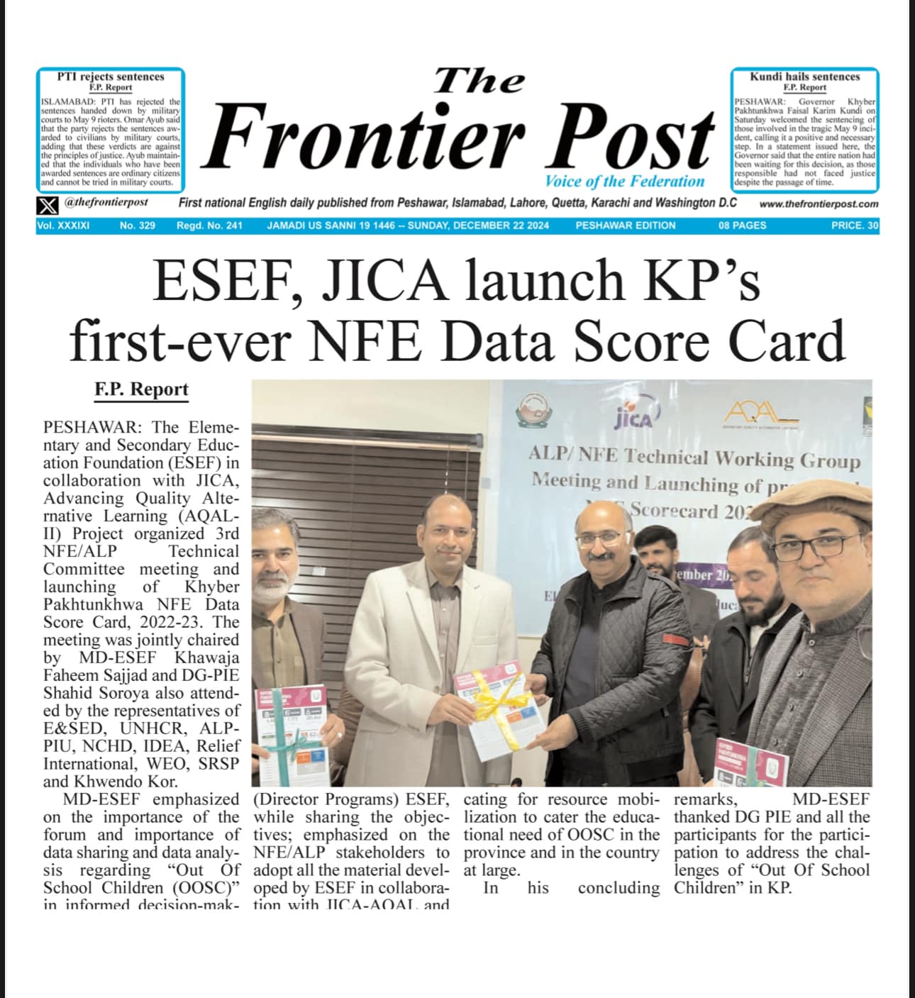 NFE Data Score Card in Print Media