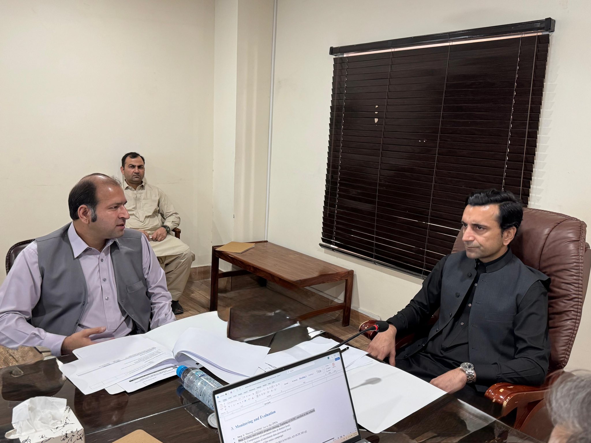 Minister for Elementary & Secondary Education Department, Faisal Khan Taraki visited ESEF Head Office on April 9, 2025.