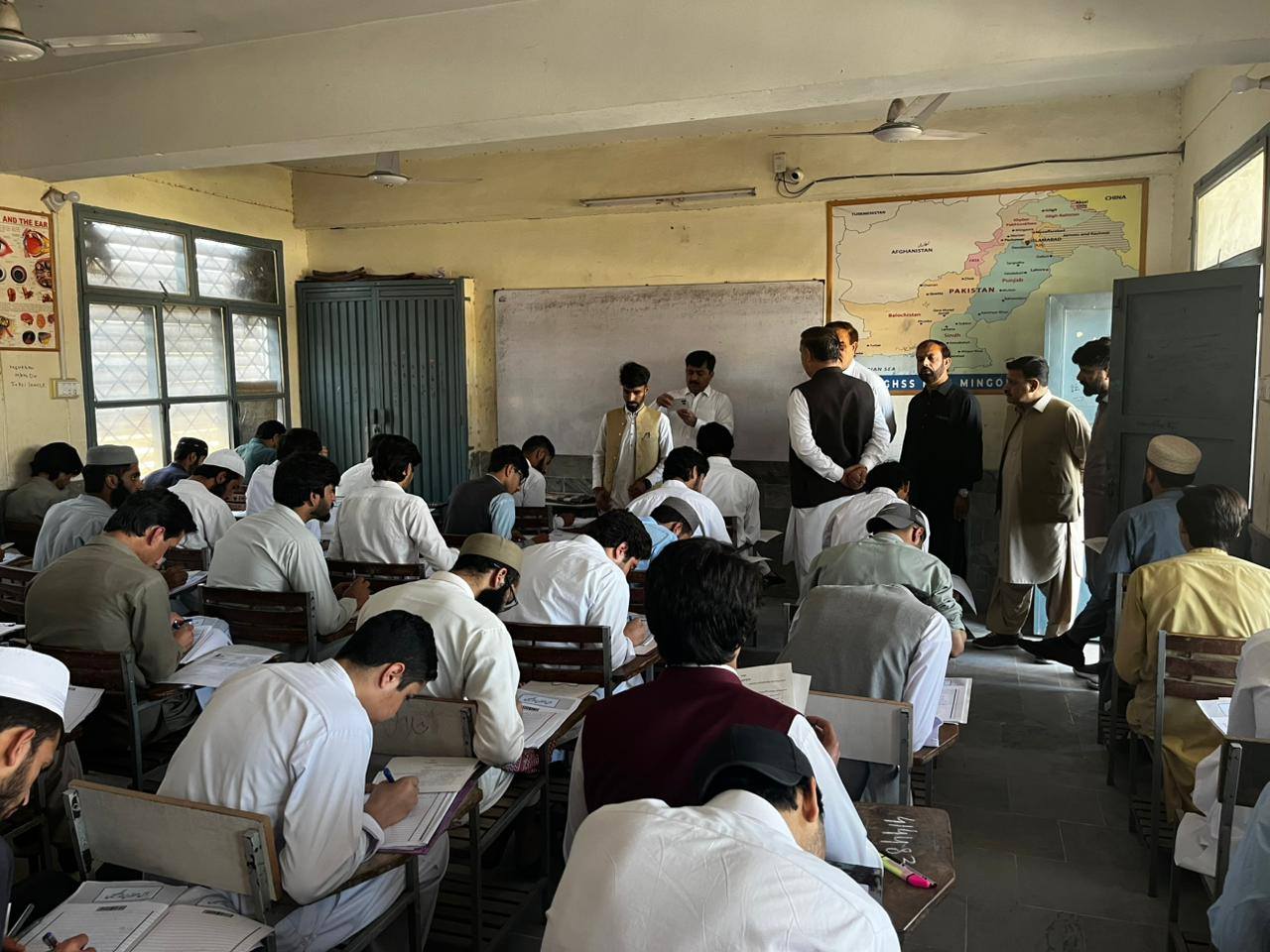 Secretary E&SED KP and MD ESEF Visit Examination Centre in Mingora Swat to Review Intermediate Exam Arrangements